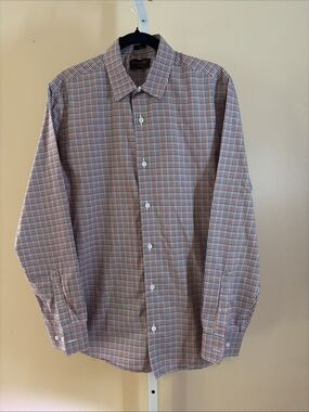 Fairlane & Sons Mens Size L Multicolor Plaid Men Long Sleeve Shirt Regular Fit